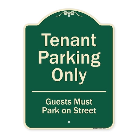 Signmission Designer Series-Tenant Parking Guests Park On Street Heavy-Gauge Aluminum, 24" x 18", G-1824-9882 A-DES-G-1824-9882